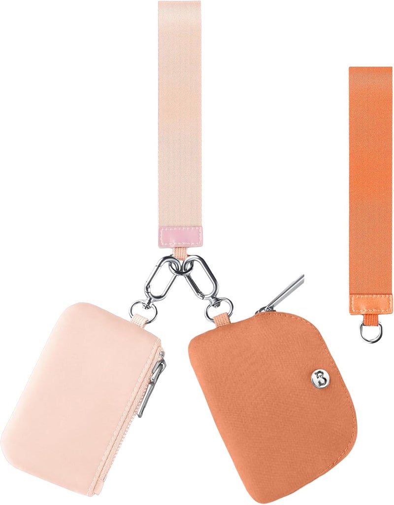 Babysun Mini Zip Around Dual Pouch Wristlet With 2 Straps Wristlet Keychain Wallet for Women Coin Purse Small Cute for Teen Girl - Image 1